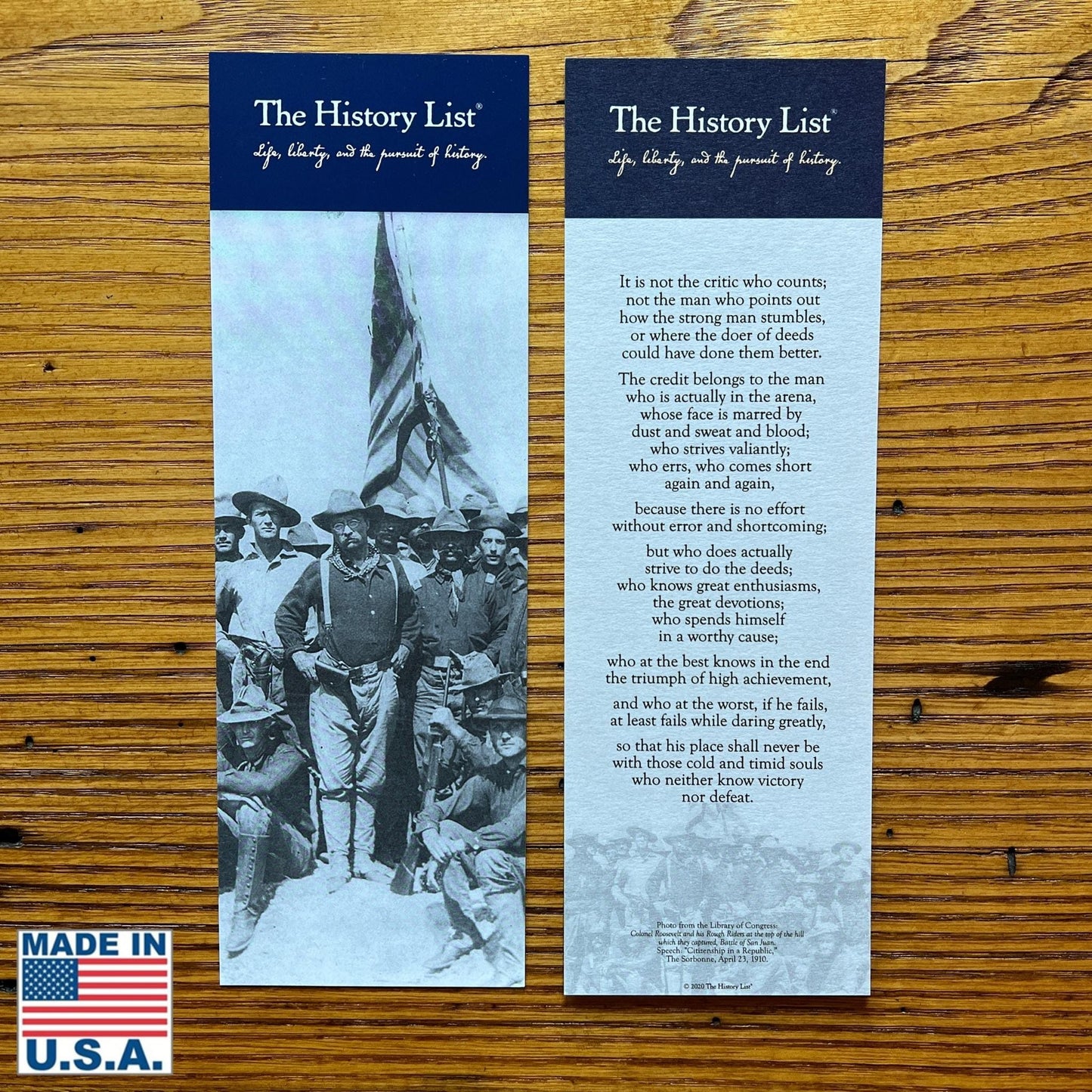 Teddy Roosevelt "Rough Riders" Bookmark from The History List sstore