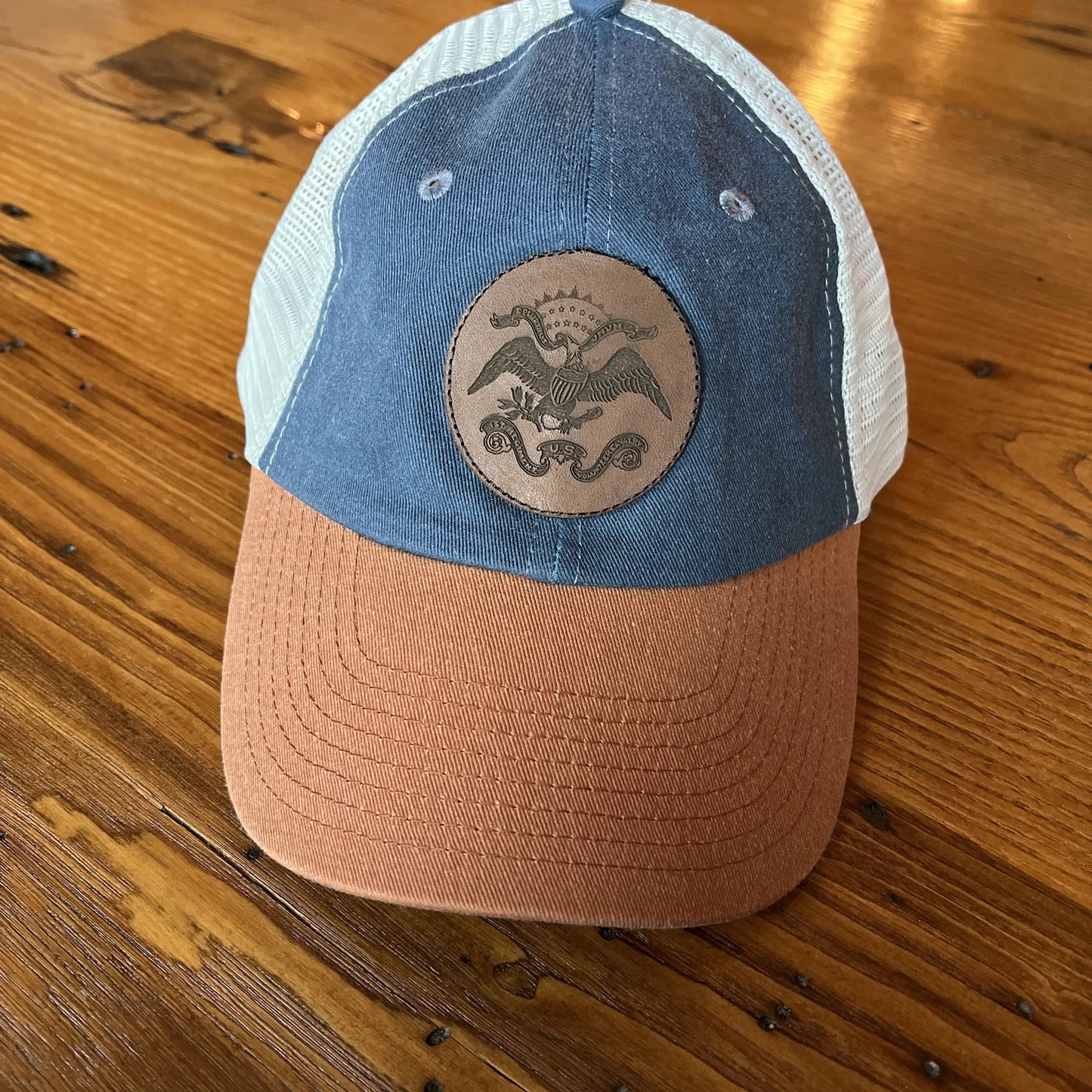 Teddy Roosevelt "Rough Riders" Leather patch cap