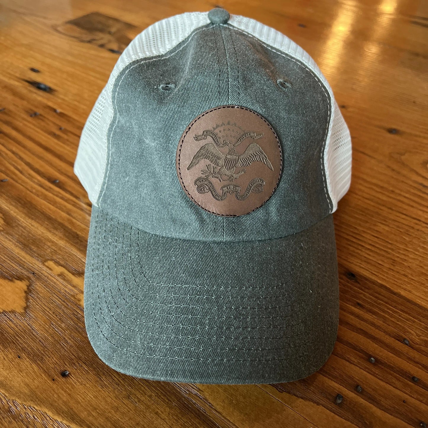 Teddy Roosevelt "Rough Riders" Leather patch cap