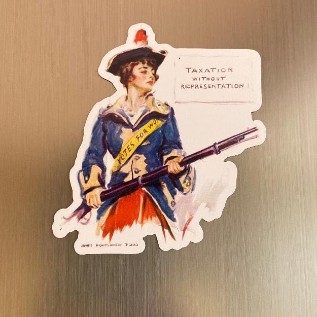 Die-Cut Magnet | Revolutionary Suffragette with illustration by James Montgomery Flagg Magnet from The History List Store