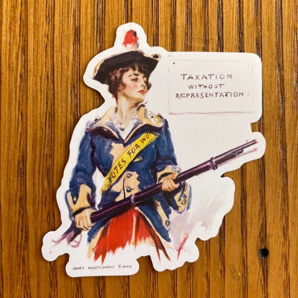 Revolutionary Suffragette with illustration by James Montgomery Flagg Sticker from The History List Store