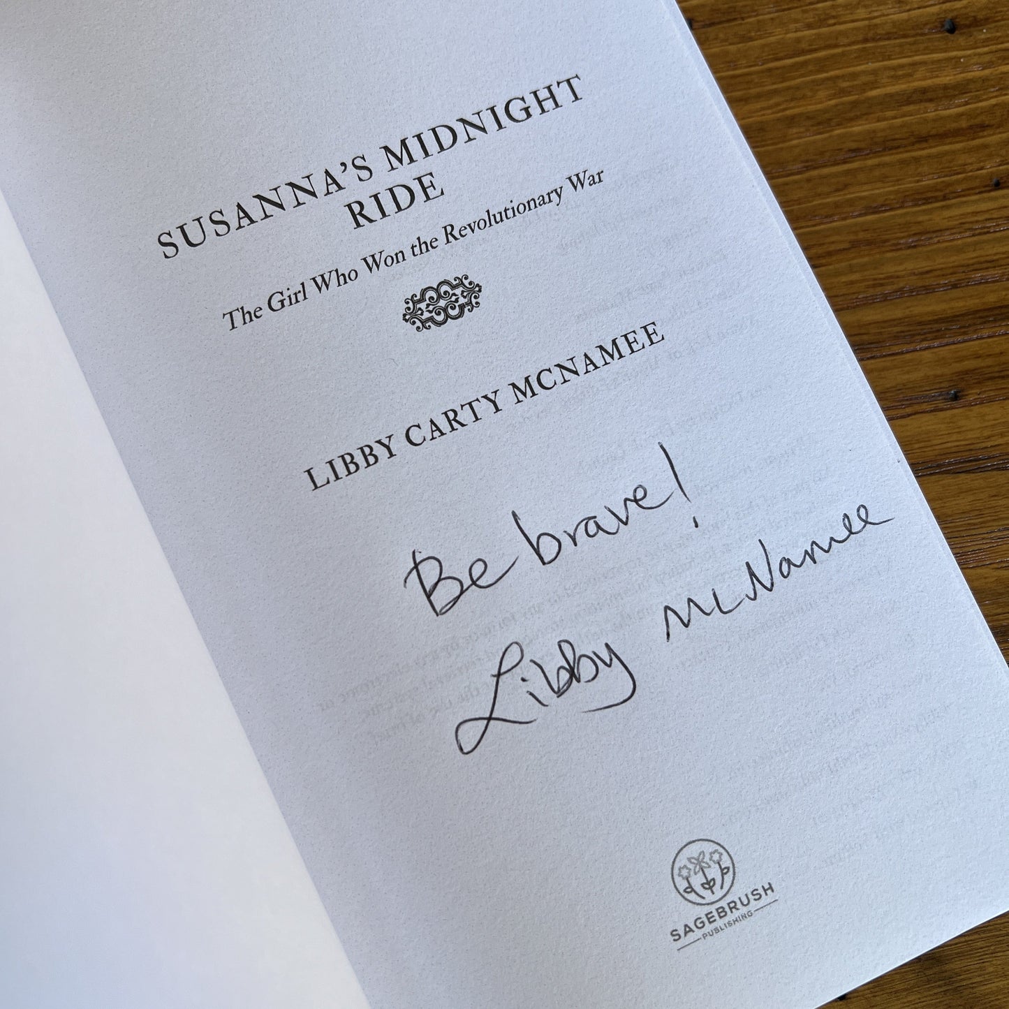 Signed by the Author "Susanna's Midnight Ride: The Girl Who Won the Revolutionary War" - by Libby Carty McNamee