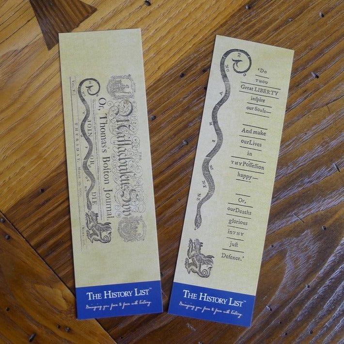 Revolutionary Bookmark: Massachusetts Spy from The History List Store