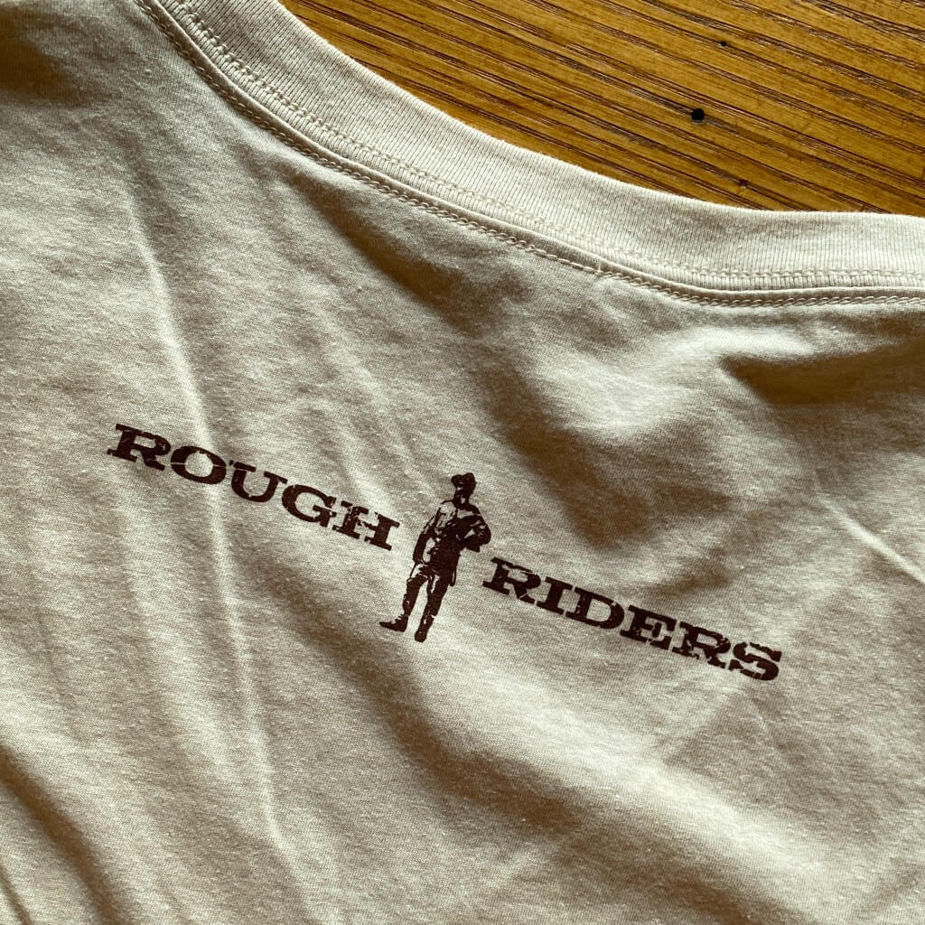 Close-up Back of Cream Teddy Roosevelt "Rough Riders" Shirt from the History List Store