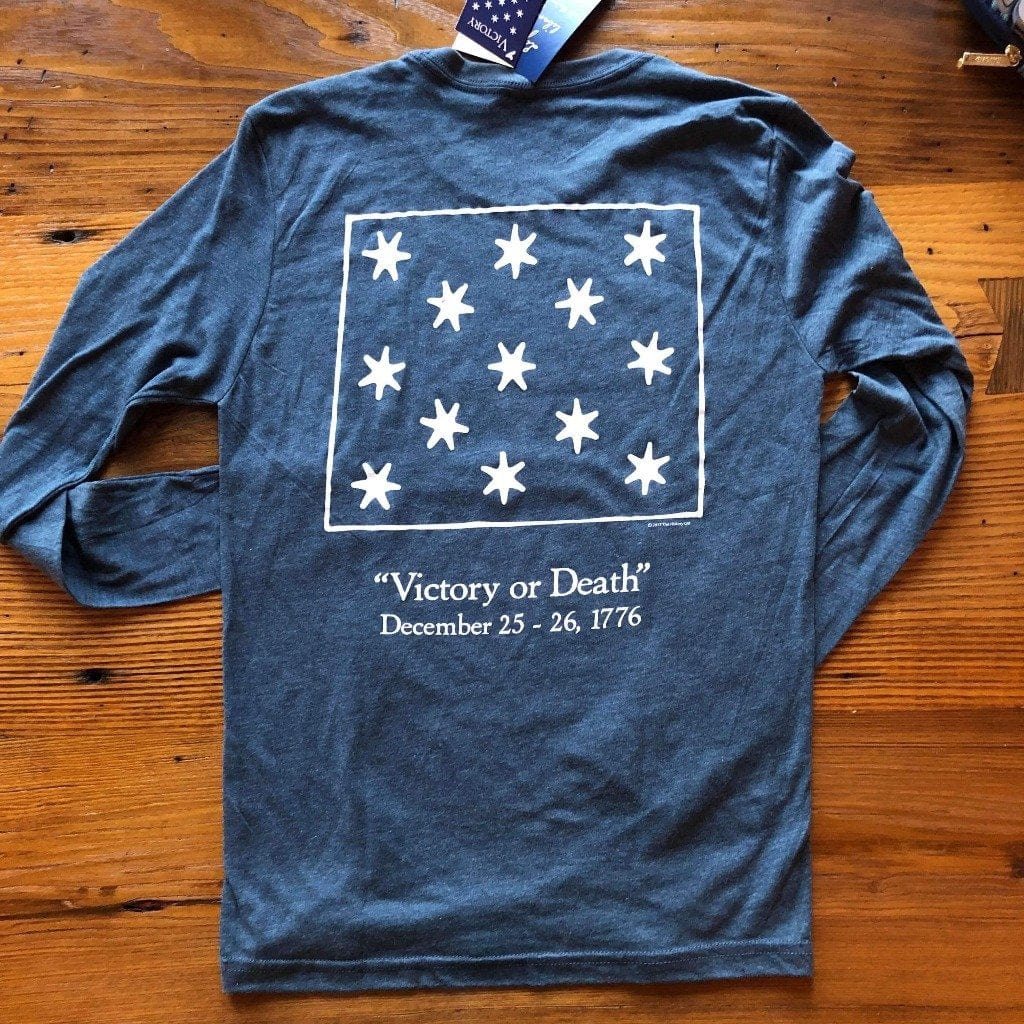Back of "Victory" long-sleeved shirt - Indigo from The History List Store