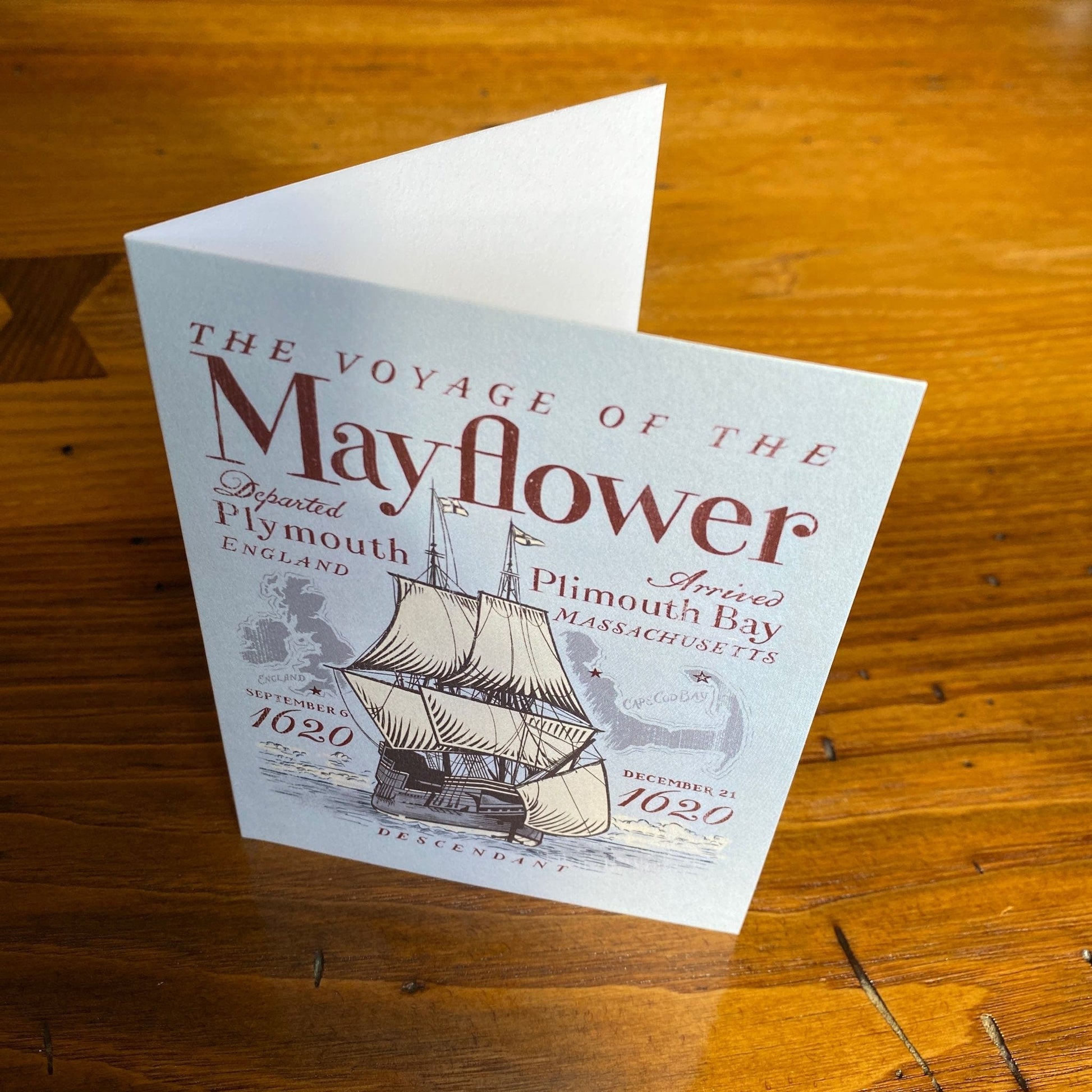 "The Voyage of the Mayflower" Note cards from the history list store