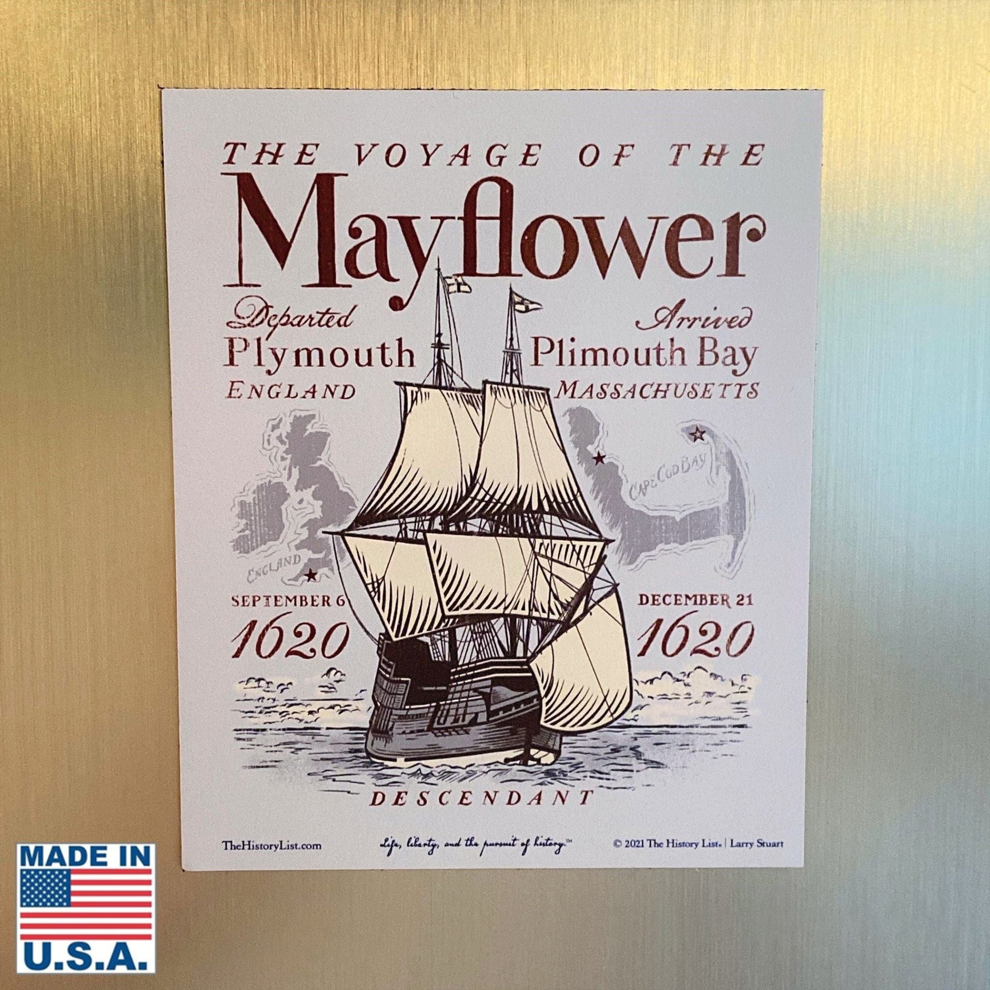 "The Voyage of the Mayflower" Magnet from the history list store