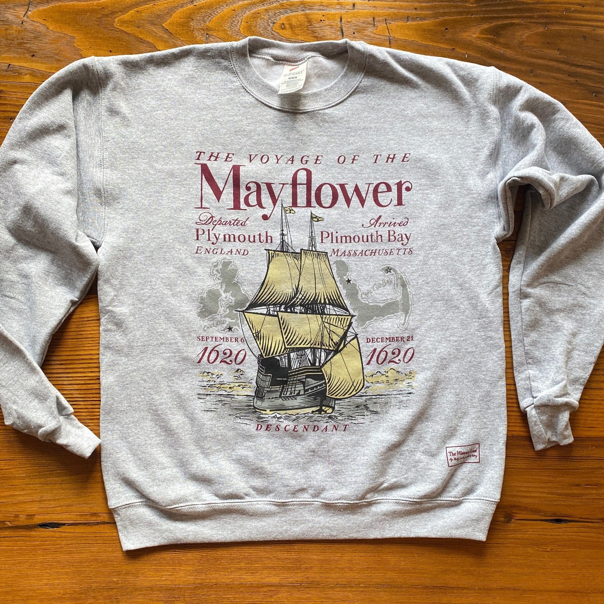 "The Voyage of the Mayflower" Crewneck sweatshirt from the History List Store