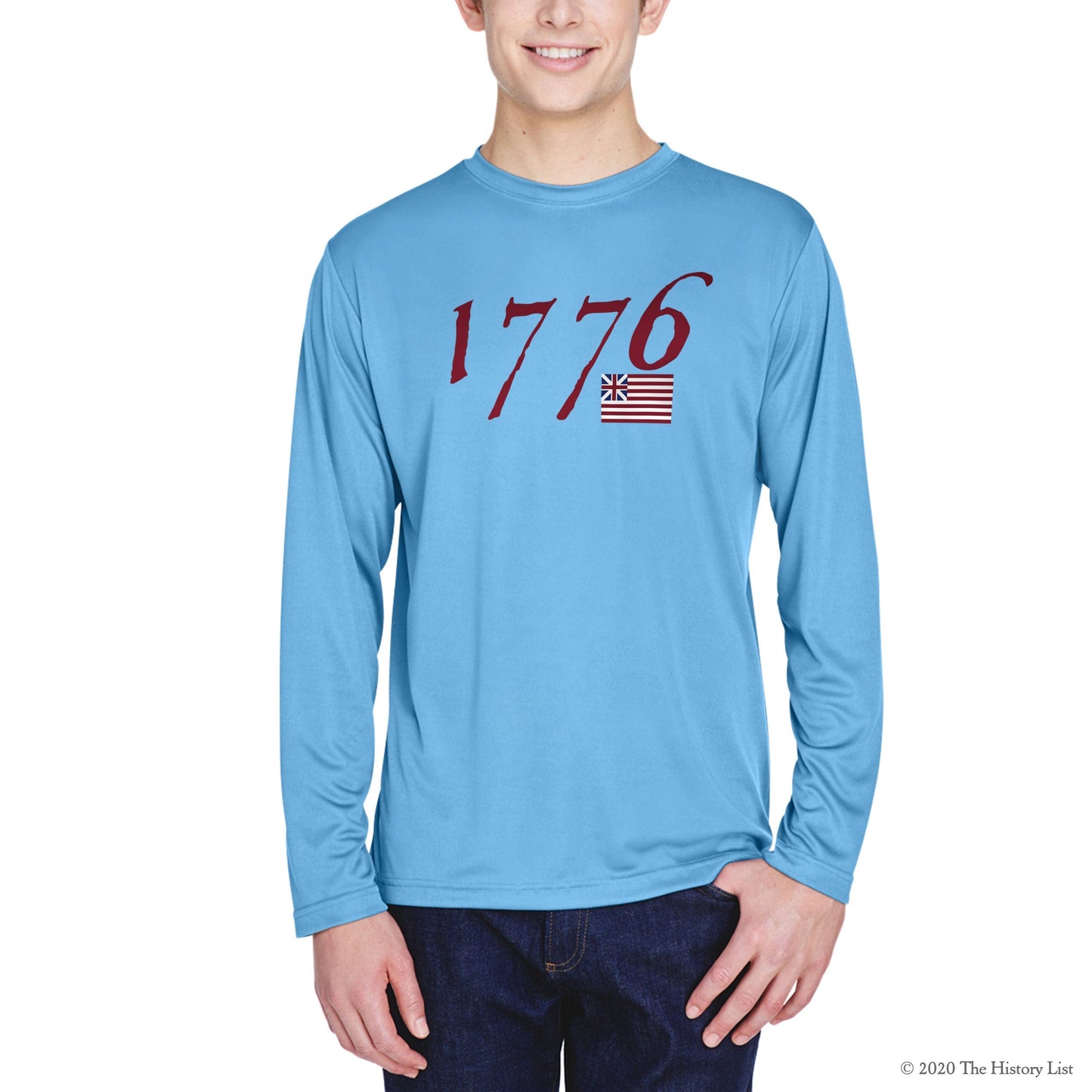 "We hold these truths - July 4, 1776” on moisture-wicking 100% polyester interlock with SPF 40+ UV protection - Long-sleeved for men from The History List store