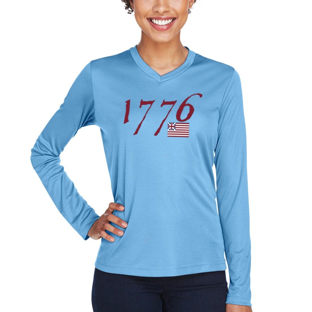 "We hold these truths - July 4, 1776” on moisture-wicking 100% polyester interlock with SPF 40+ UV protection - Long-sleeved for women from The History List store