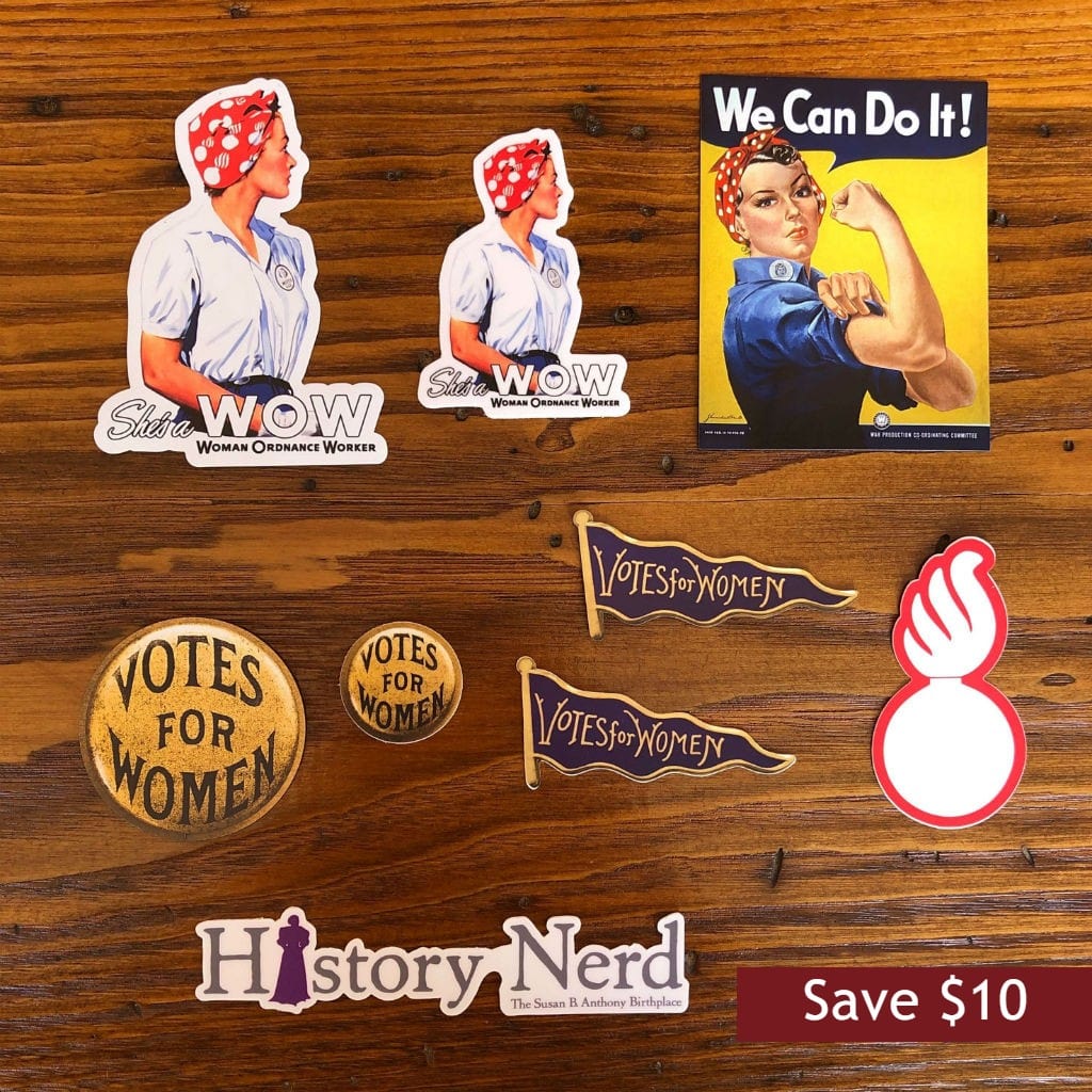 "We Can Do It!" sticker and magnet pack from the History List Store