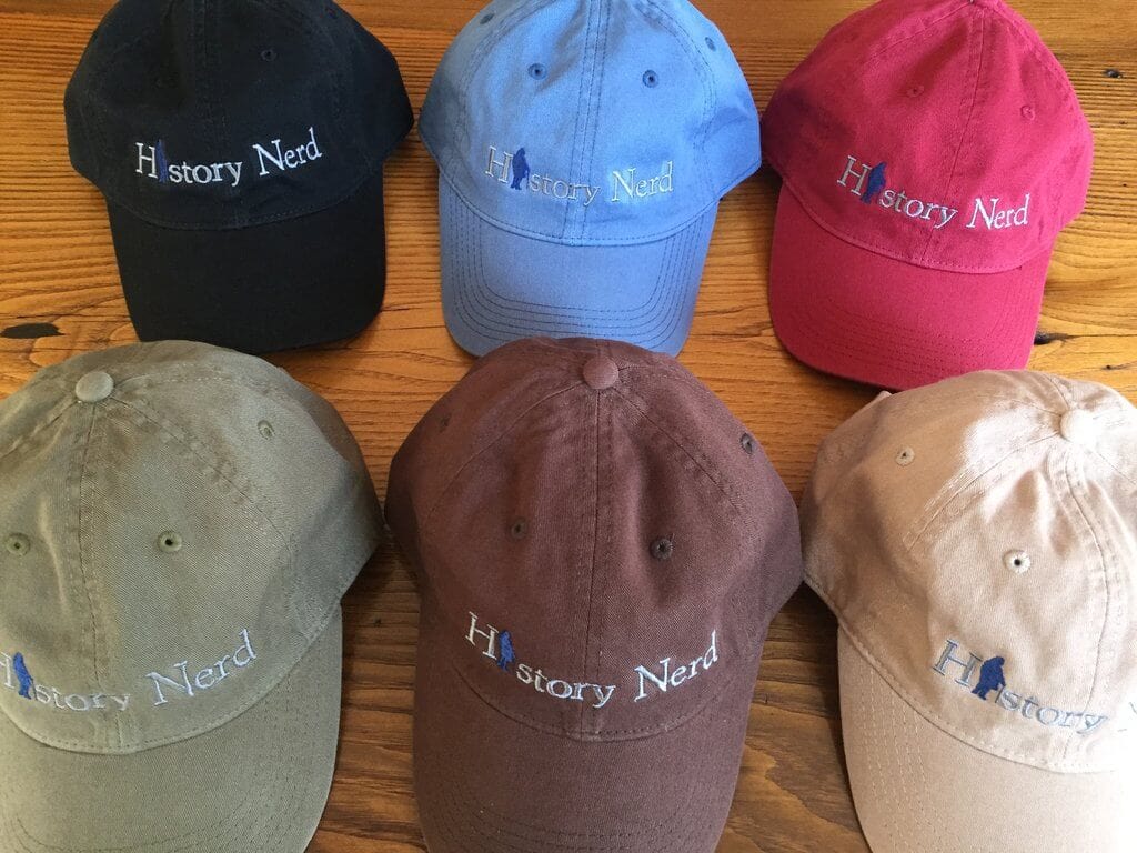 Embroidered "History Nerd" with Ben Franklin cap - Chili from The History List Store