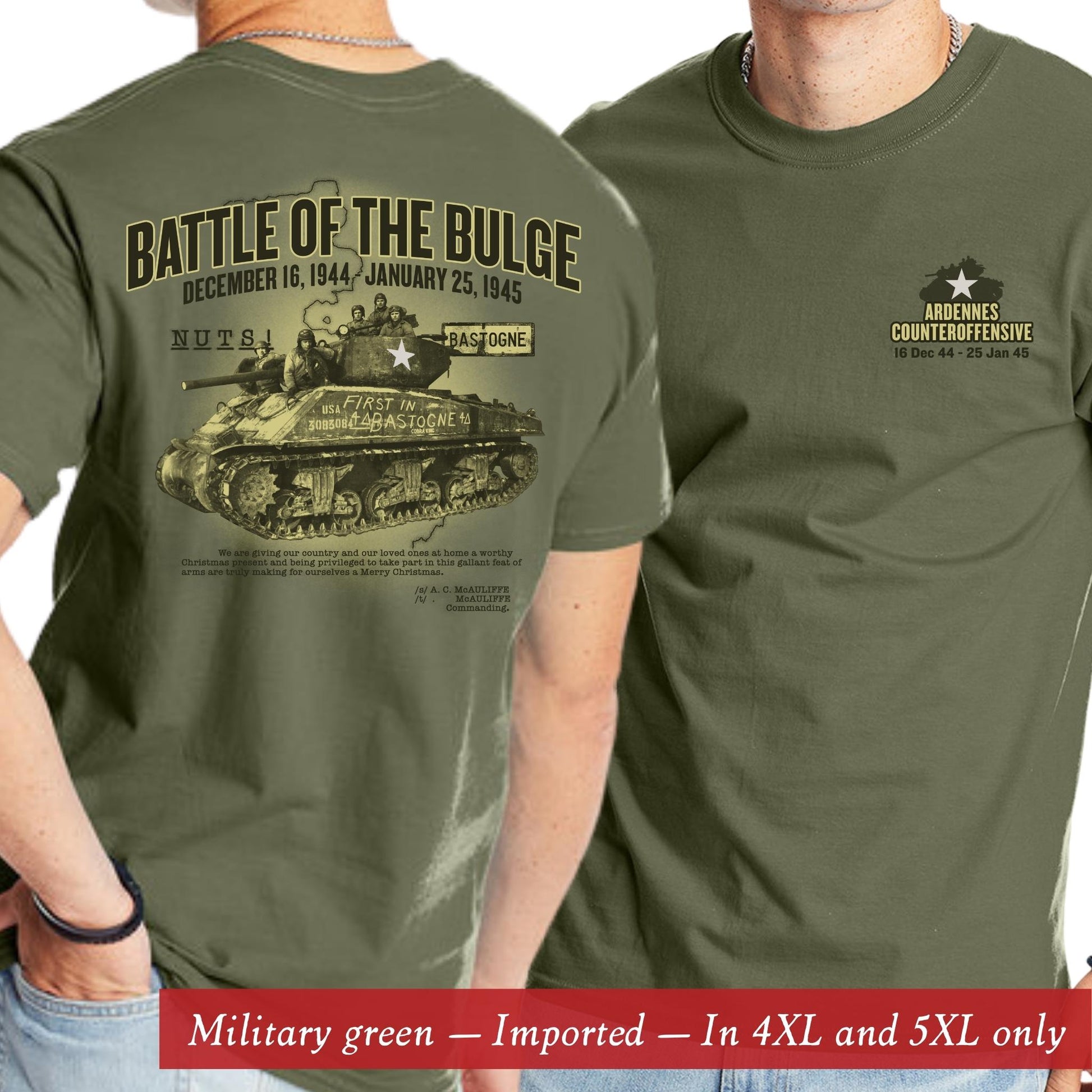 Large sizes for The Battle of the Bulge Made in America Shirt from The History List store