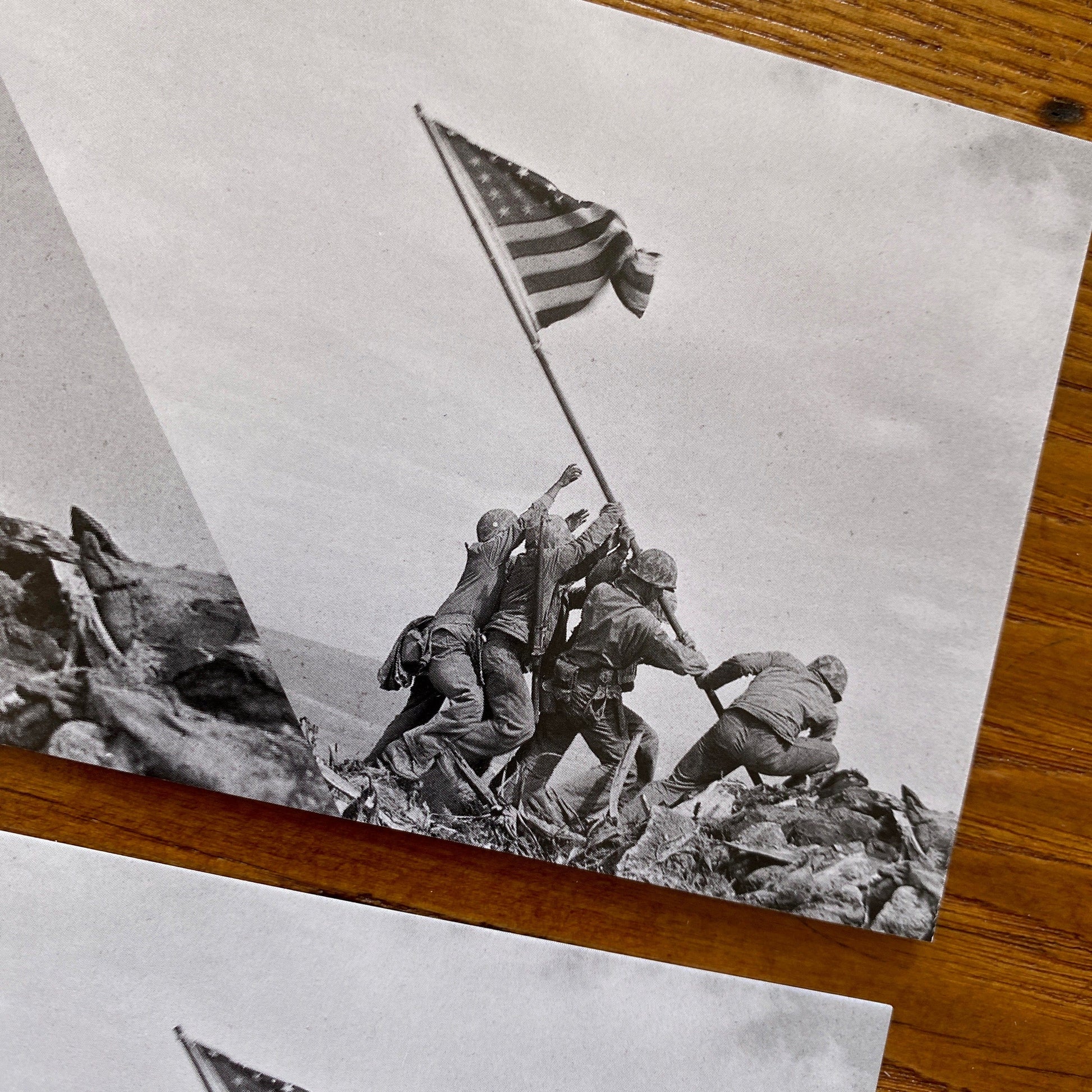 Close-up of Flag raising on Mount Suribachi Bookmark from The History List store