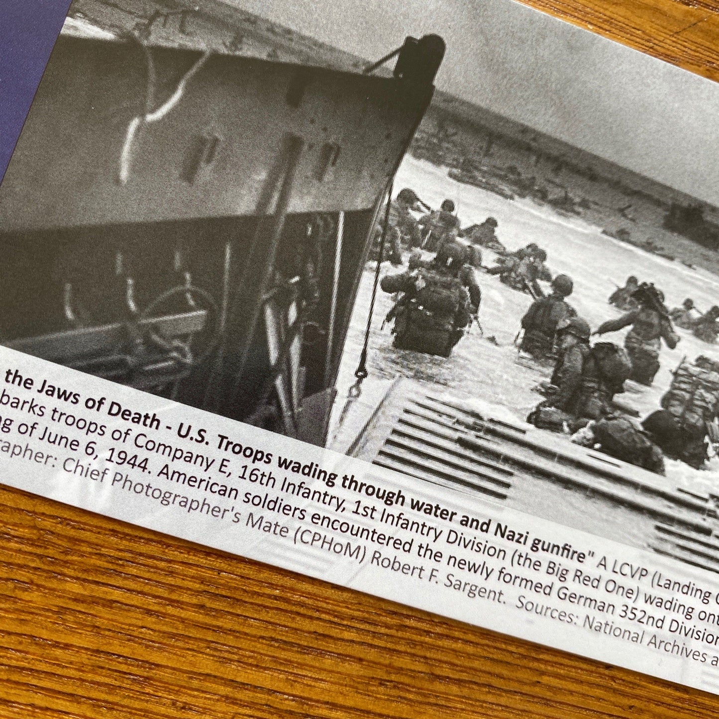 Close-up of D-Day Landing Bookmark from The History List store