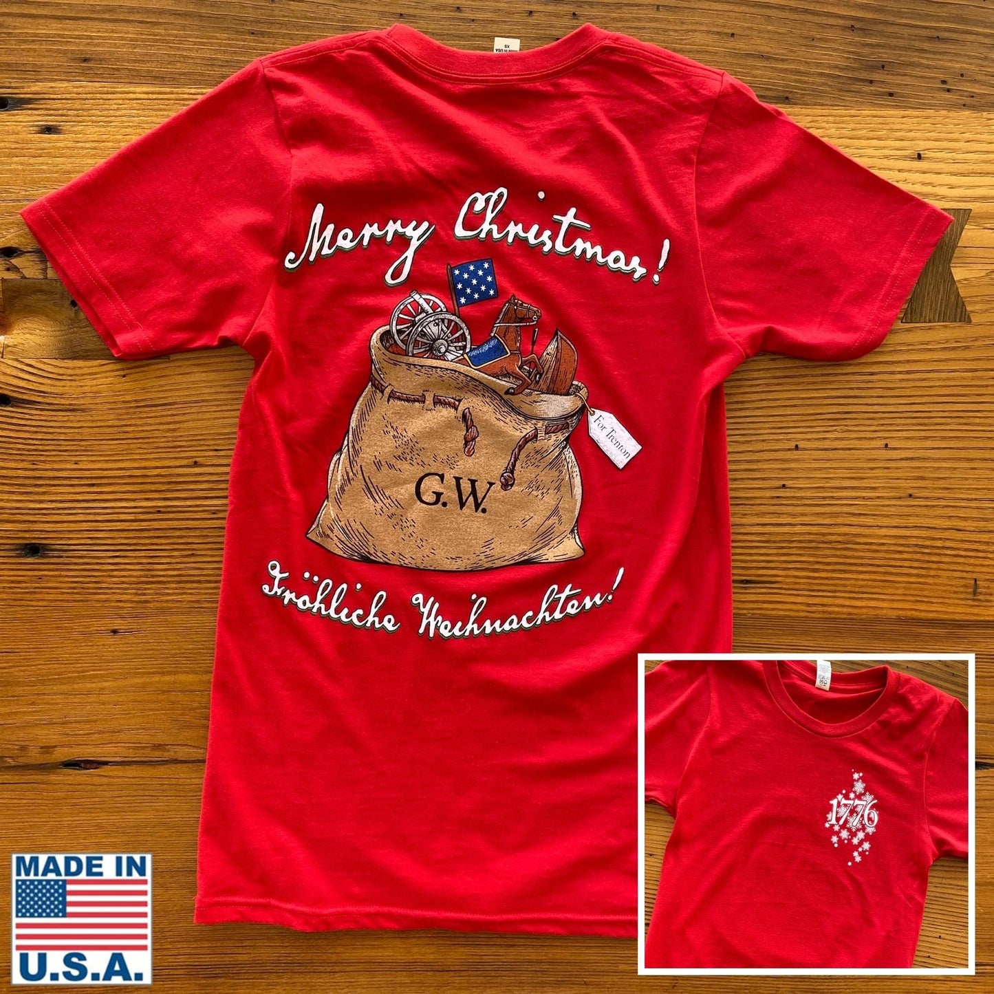George Washington's Christmas Day Crossing of the Delaware Made in America Shirt — The Christmas shirt for history nerds