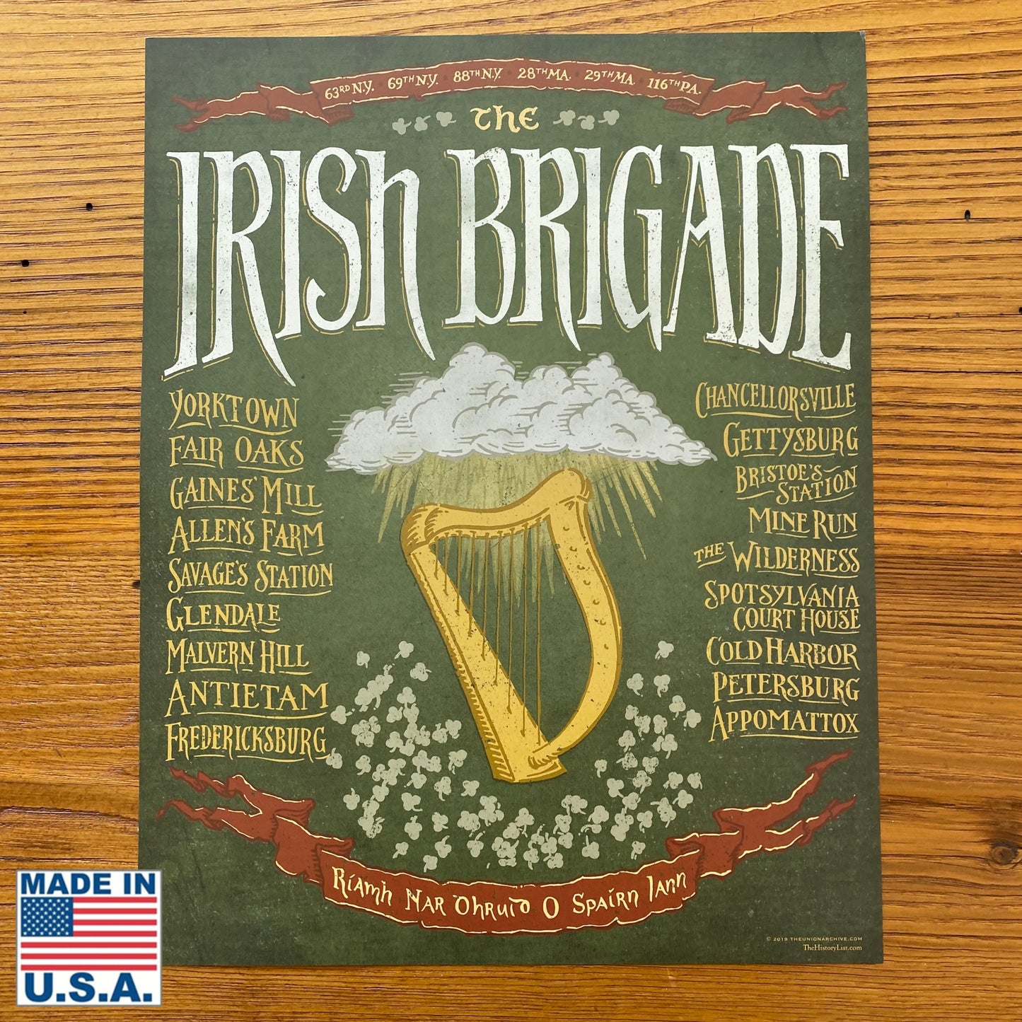 The Civil War "Irish Brigade" Rectangular sticker