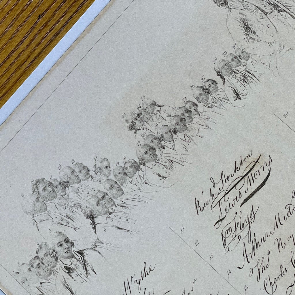 Close-up "The Signers of the Declaration of the Independence and their signatures" from the History List Store