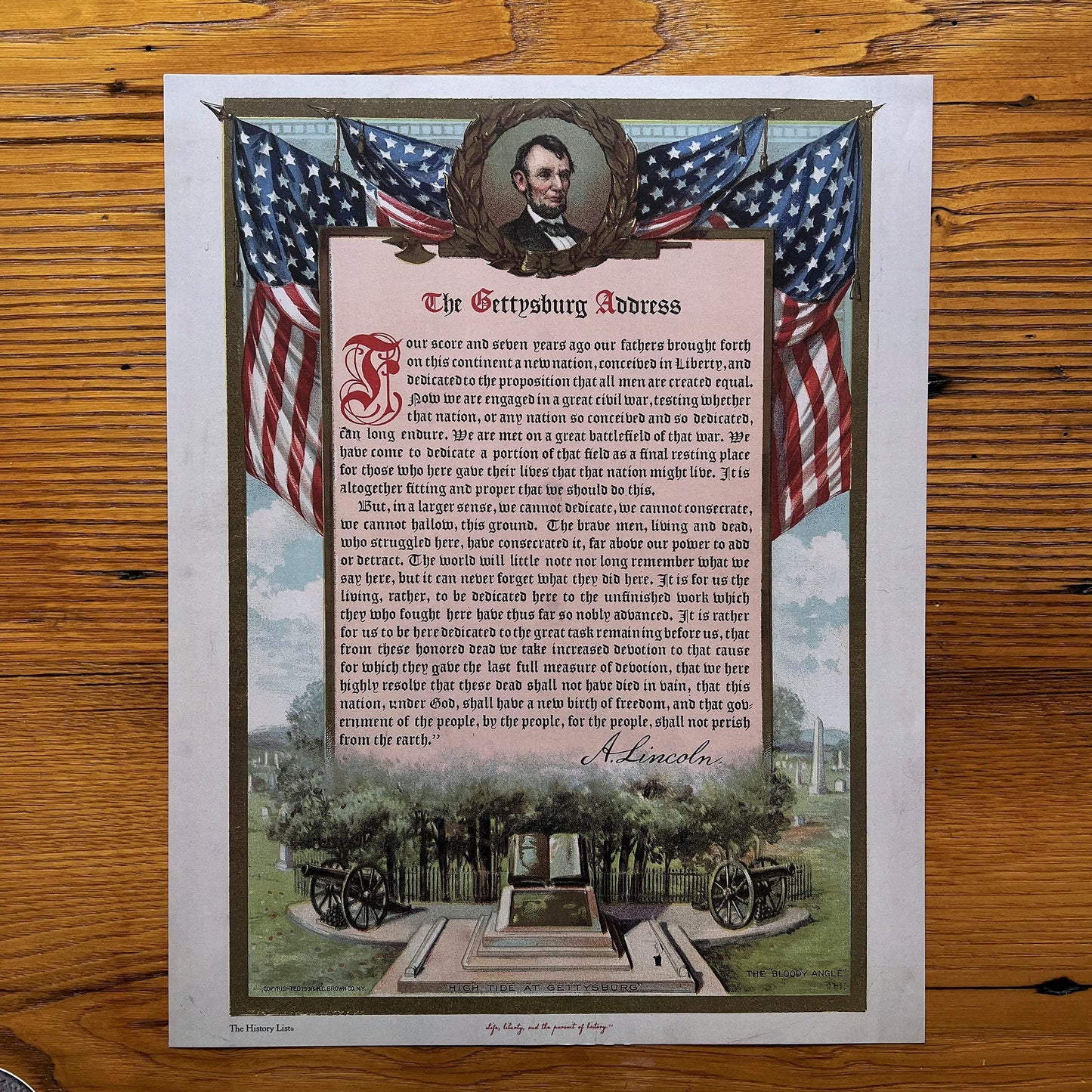 Gettysburg Address as a small poster from The History List store