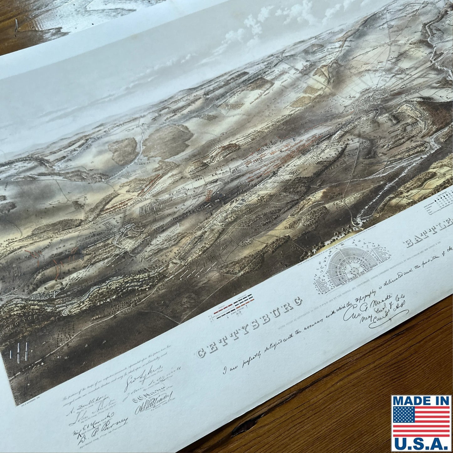 Famous Gettysburg print, 24" x 36" reproduced in archival quality