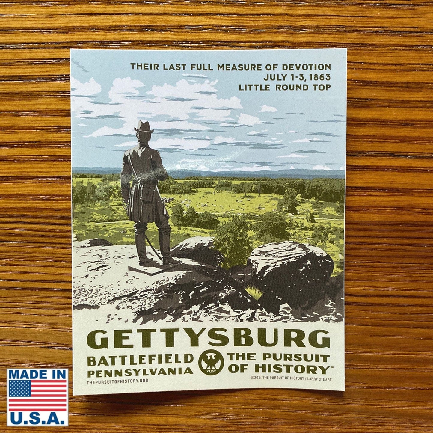 Gettysburg Battlefield Sticker from the History List Store