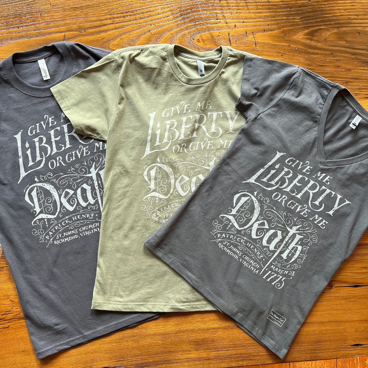 "Give me liberty, or give me death!" Women's v-neck shirt variation from the history list store