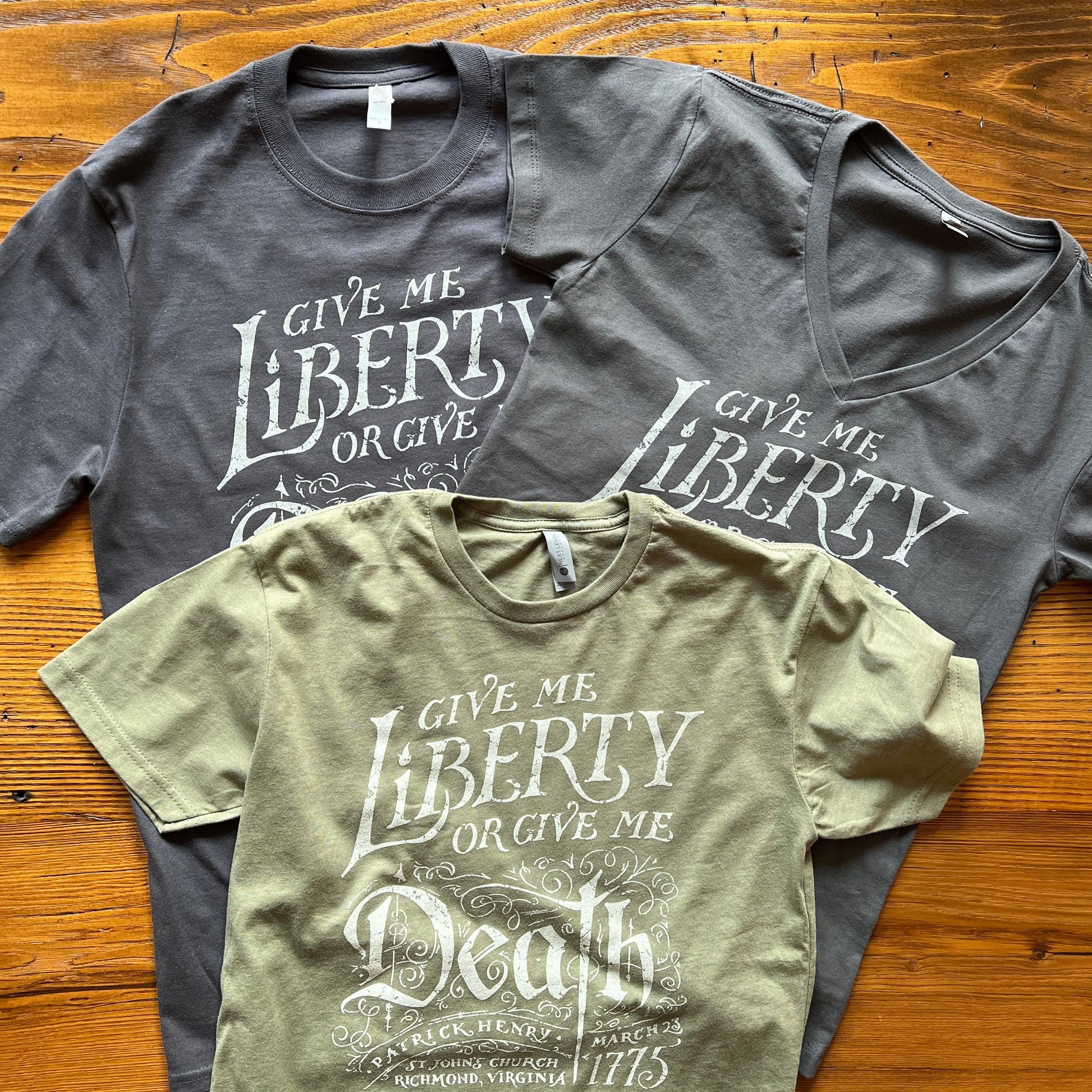 Variants of "Give me liberty, or give me death!" Shirt from the history list store