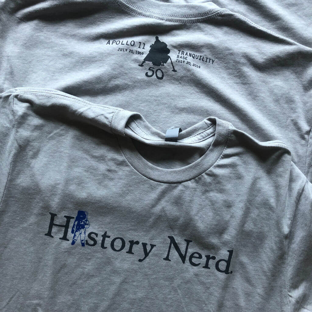 "History Nerd" Apollo 11 Moon Landing 50th Anniversary shirt - Silver from The History List Store