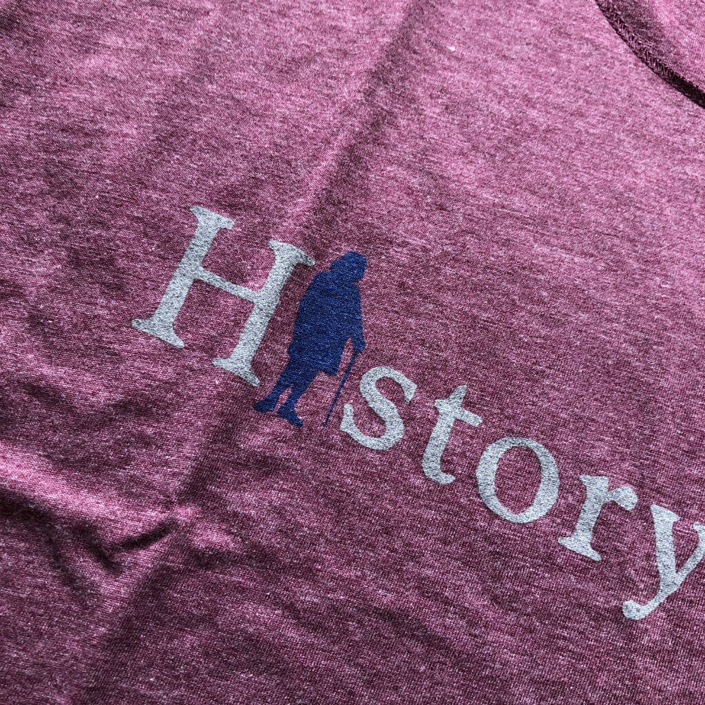 Close-up of "History Nerd" Tank top with Ben Franklin from The History List Store