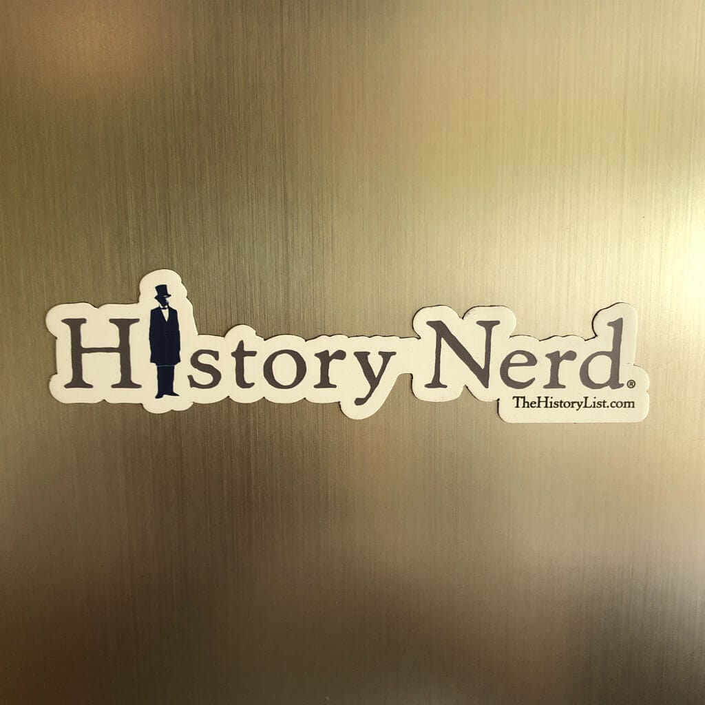 "History Nerd" magnet with Abraham Lincoln from The History List Store