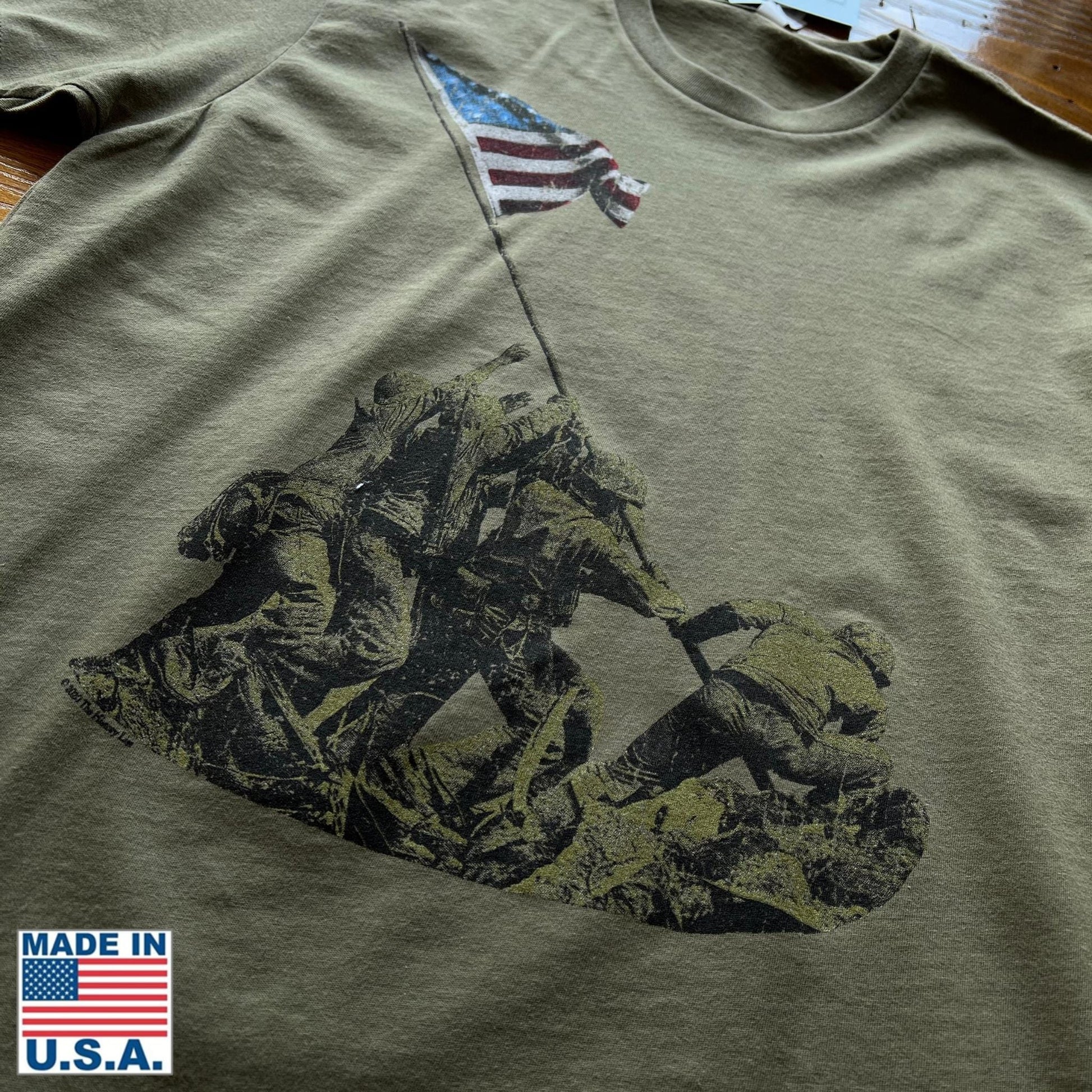 Close-up of Military Green - Flag raising on Mount Suribachi - 75th Anniversary of the Battle of Iwo Jima from the History List store