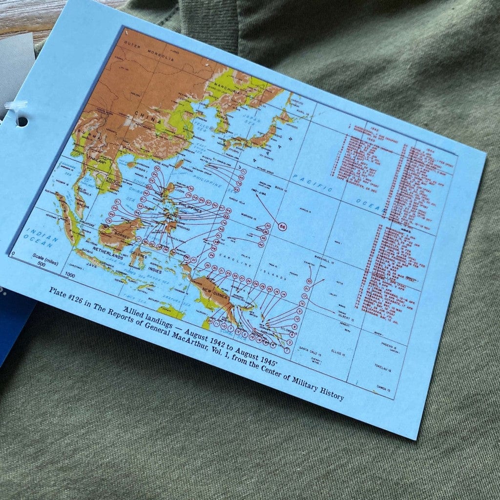 Hang Tag - Flag raising on Mount Suribachi - 75th Anniversary of the Battle of Iwo Jima - with 100% cotton Made in the USA as an option from The History List Store
