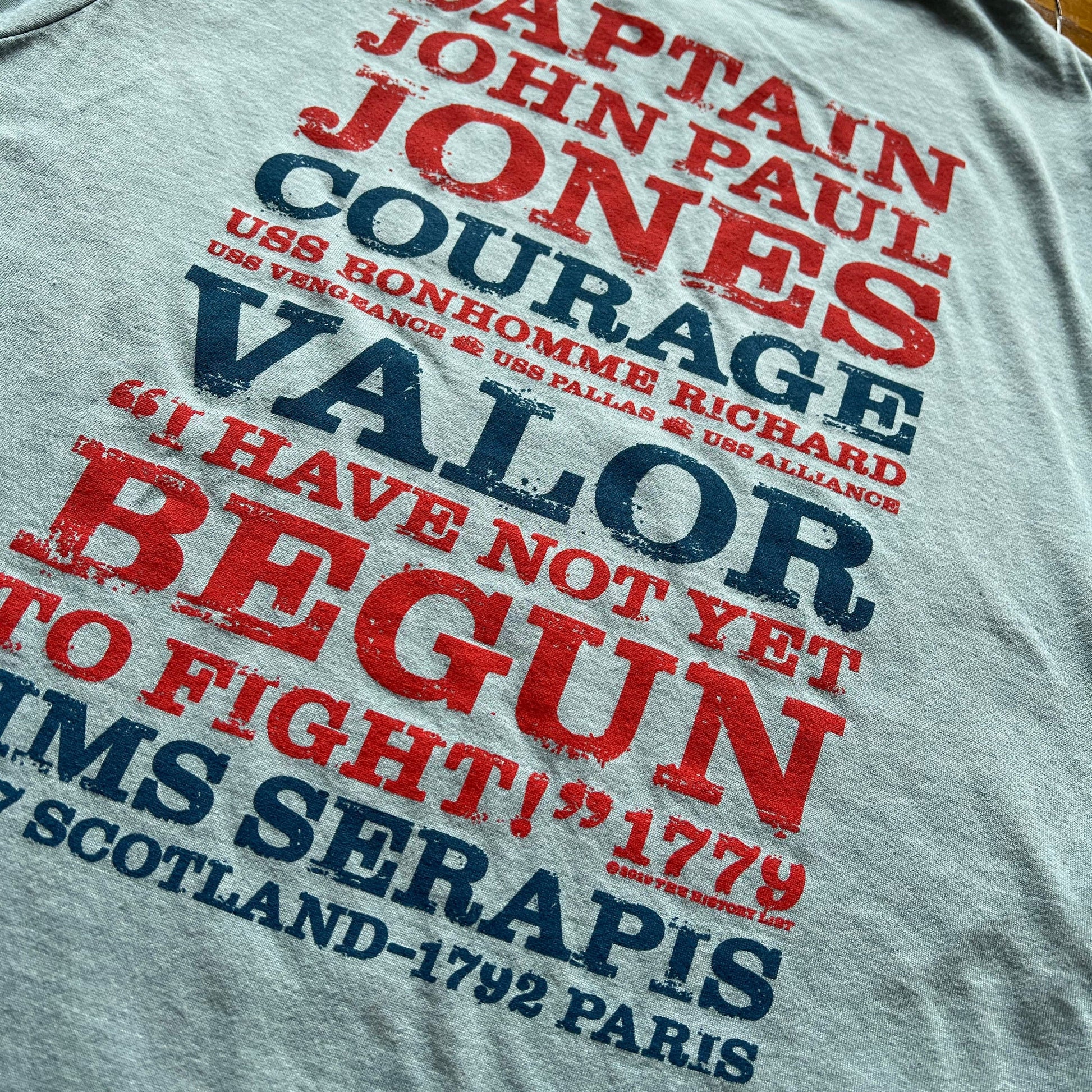 Back - Close-up John Paul Jones “I have not yet begun to fight!” Shirt from the History List Store