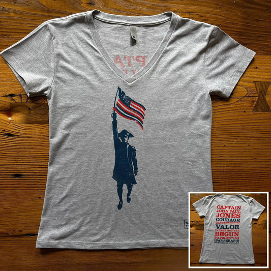 John Paul Jones "I have not yet begun to fight!" Women's v-neck shirt from the History List Store