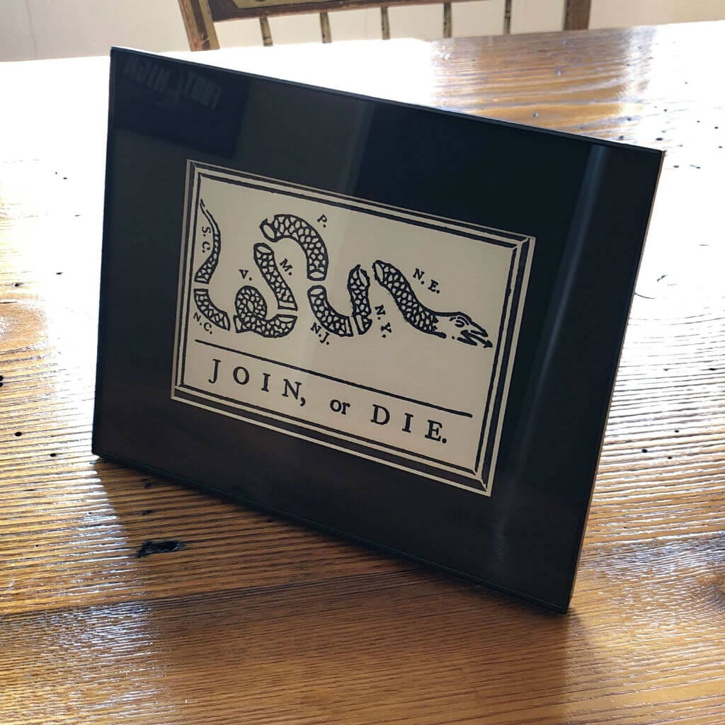 "Join or Die" Framed print from The History List Store