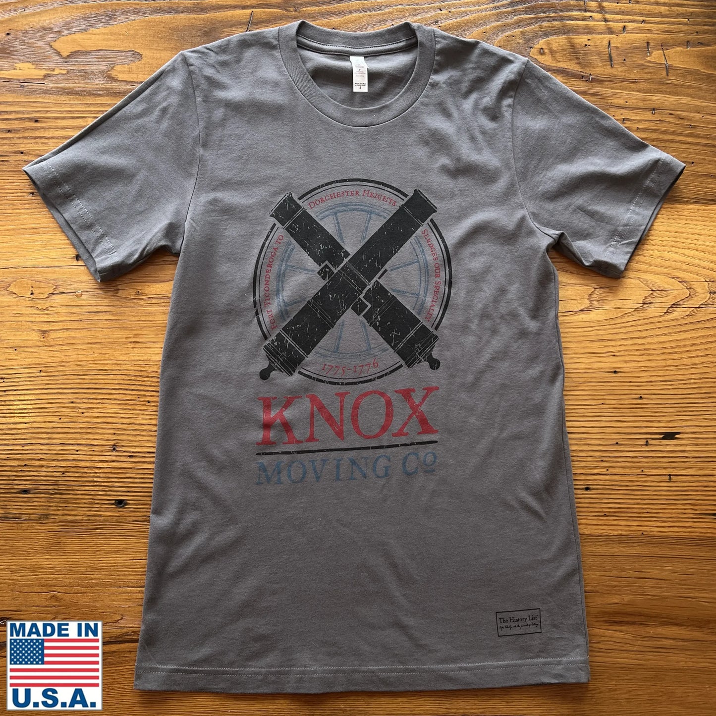 Made in USA "Knox Moving Co." Shirt in Grey from The History List store