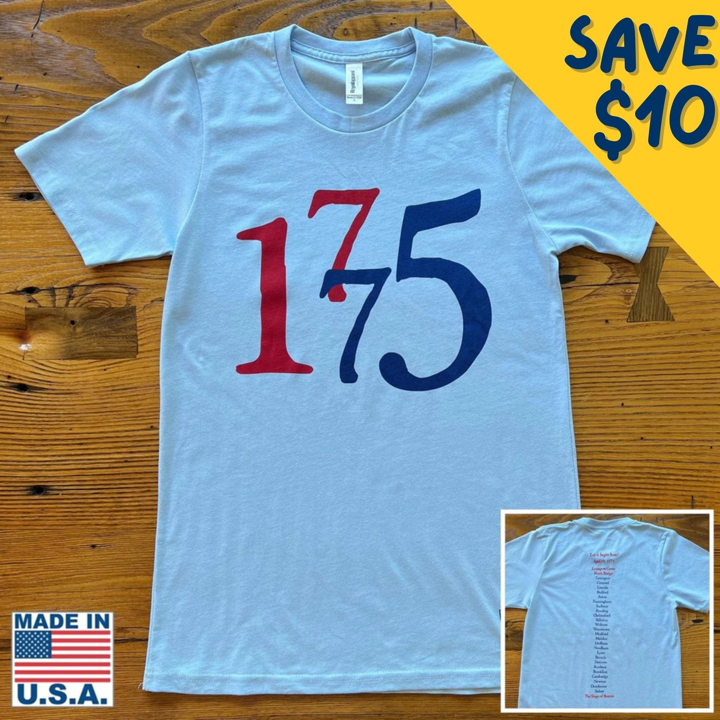 Lexington and Concord "1775" Shirt — Made in the USA