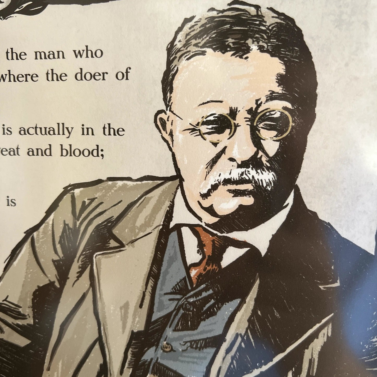 The Man in the Arena — Teddy Roosevelt original framed print made in A