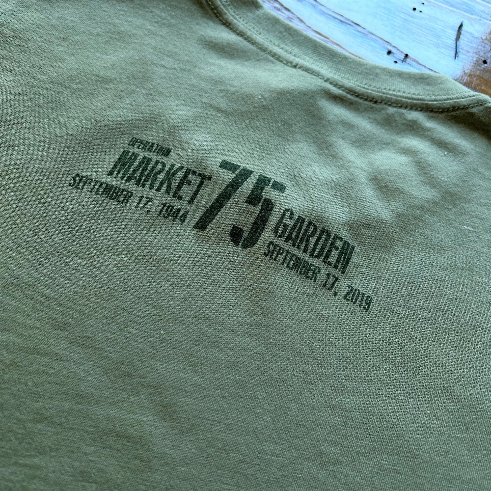 Back close-up of "Operation Market Garden" Shirt from The History List store
