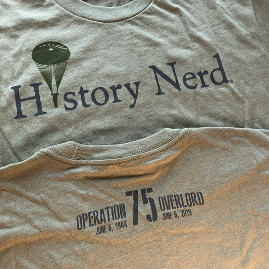 "History Nerd" shirt with WWII Paratrooper - 75th Anniversary of D-Day from The History List Store