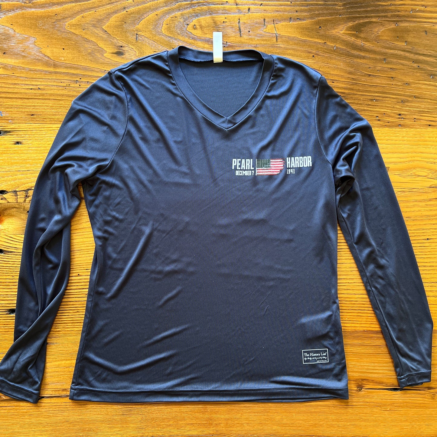 Women's Cut | Pearl Harbor “Battleship Row” on moisture-wicking 100% polyester interlock with SPF 40+ UV protection - Long-sleeve from the History List Store