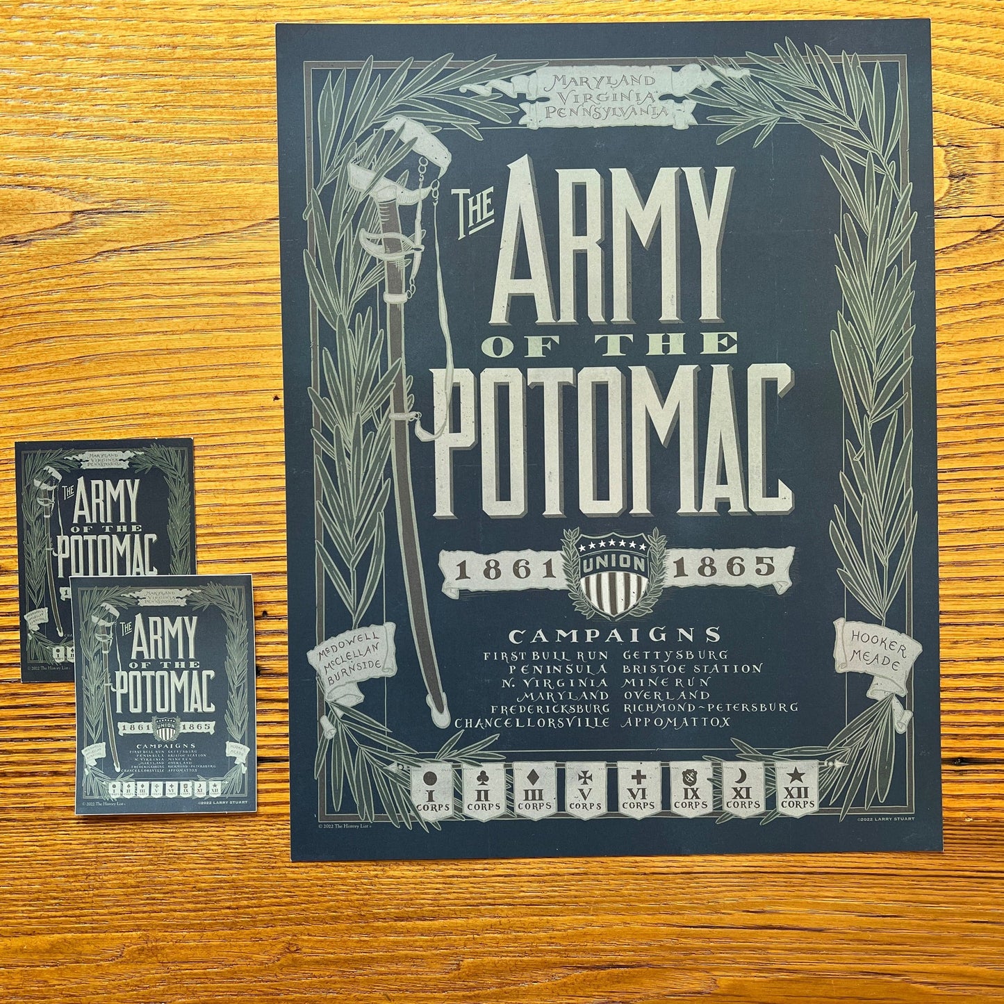 "The Army of the Potomac" as a small poster, sticker, and magnet from The History List store