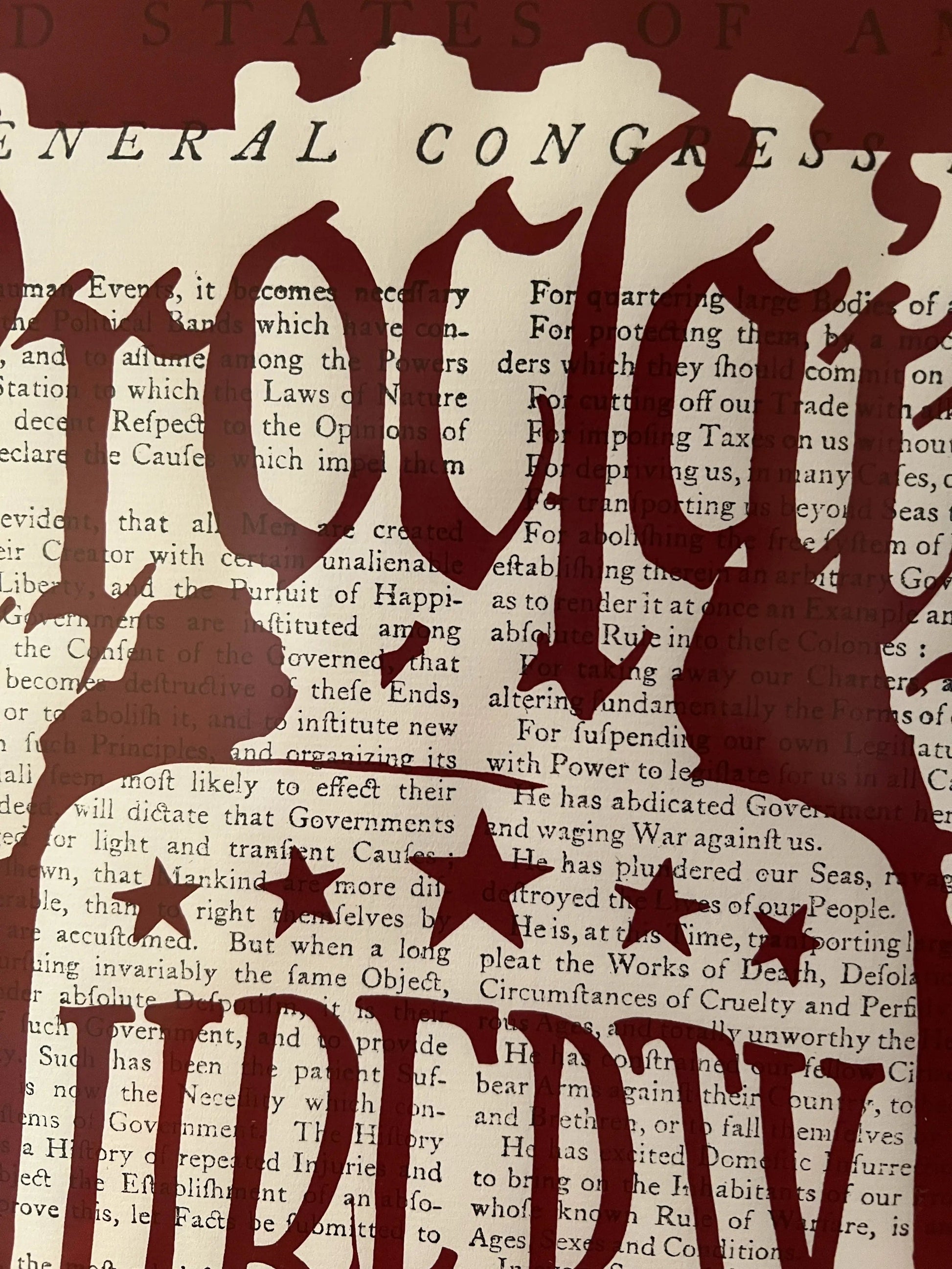 Close-up of "Proclaim Liberty” on a Boston broadside of the Declaration of Independence from The History List store