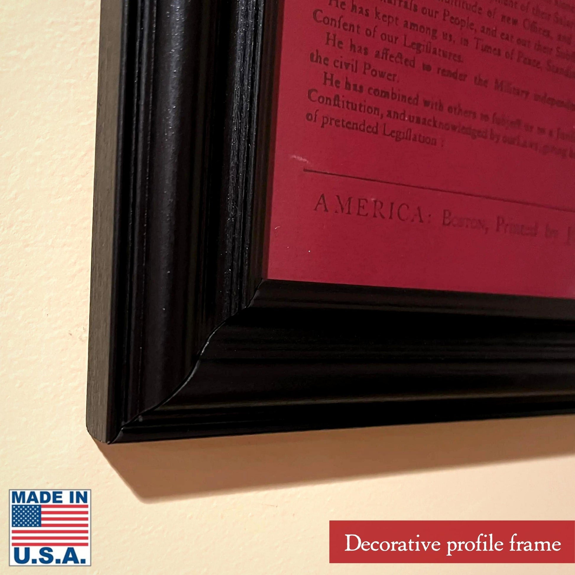 Edge of decorative profile frame of "Proclaim Liberty” on a Boston broadside of the Declaration of Independence from The History List store