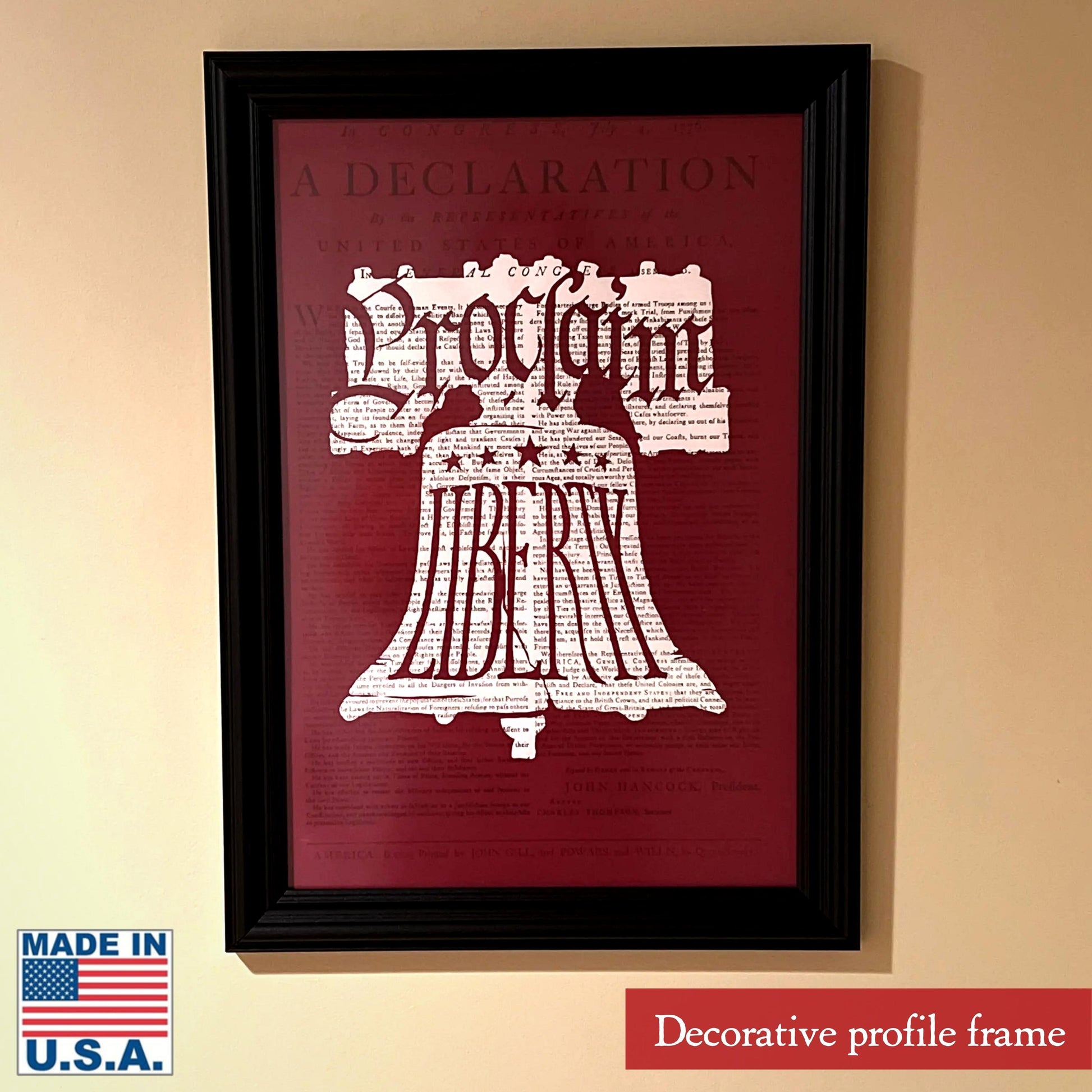 Decorative profile frame of "Proclaim Liberty” on a Boston broadside of the Declaration of Independence from The History List store