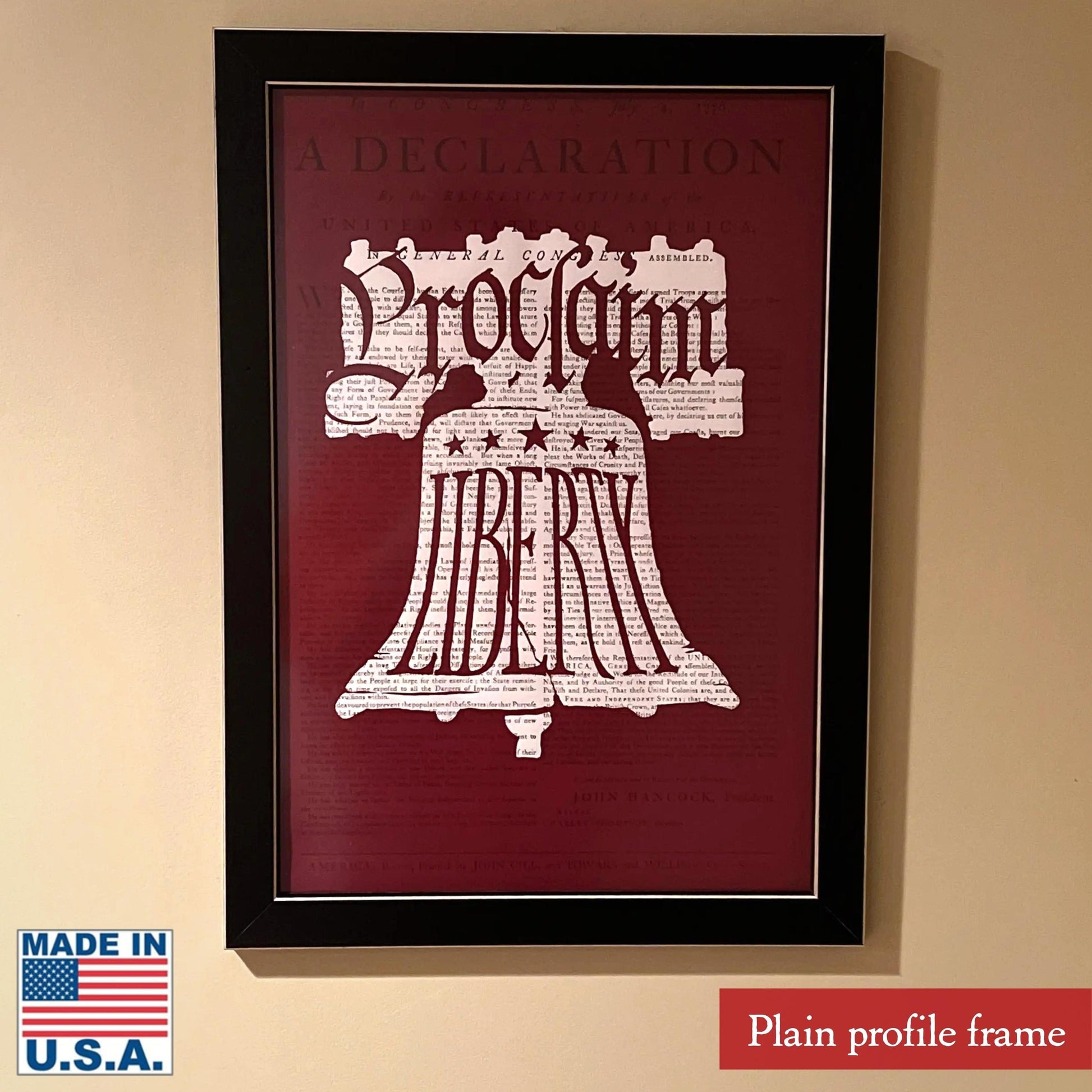 Plain profile frame of "Proclaim Liberty” on a Boston broadside of the Declaration of Independence from The History List store