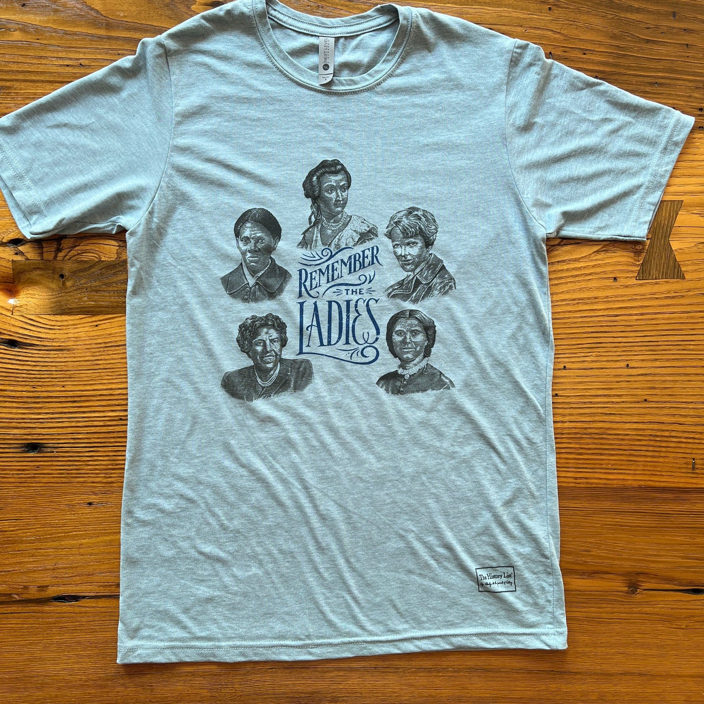 "Remember the Ladies" Shirt — Circular design from The History List store in Light blue heather