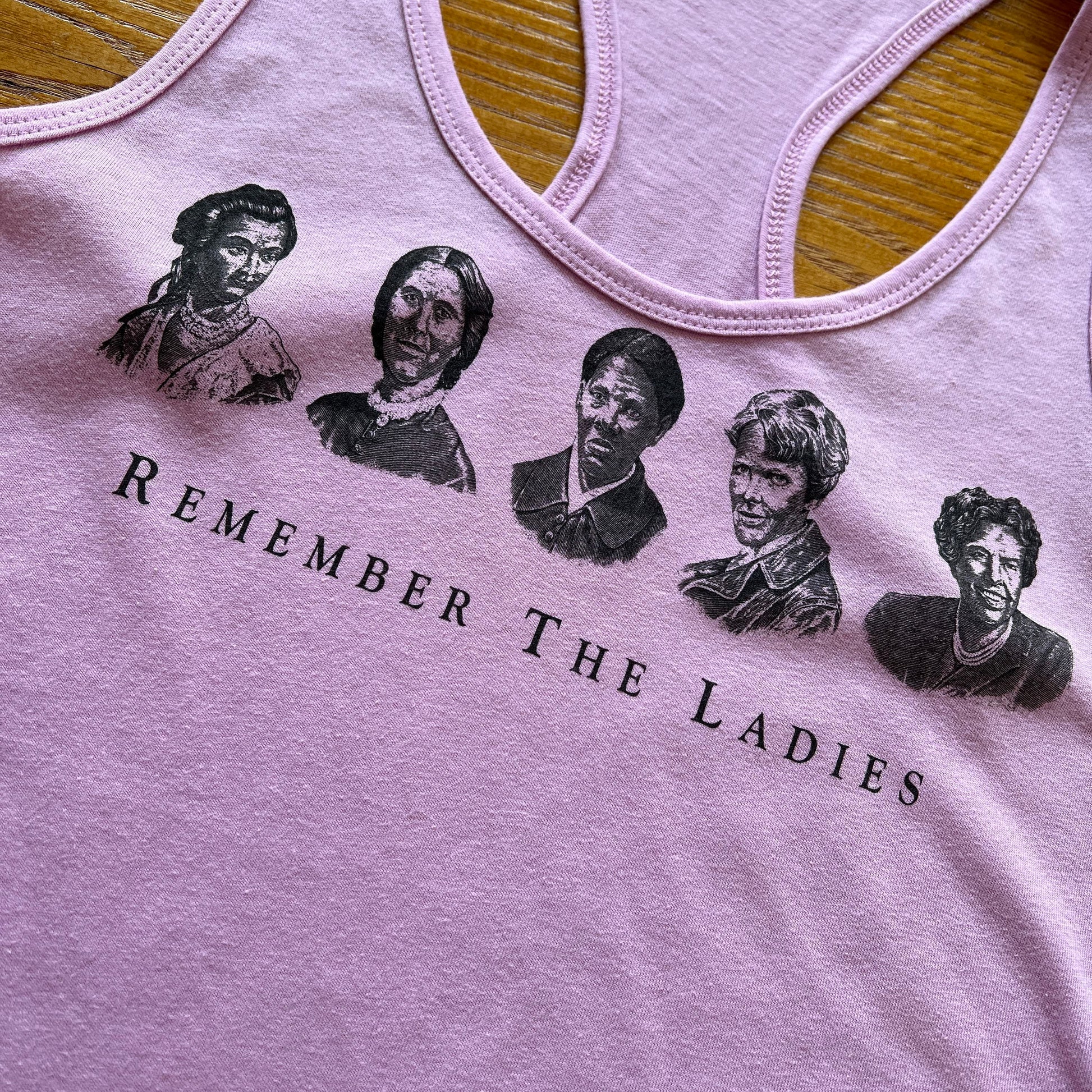 Close-up of "Remember the Ladies" Women's tank top — Straight design from The History List store
