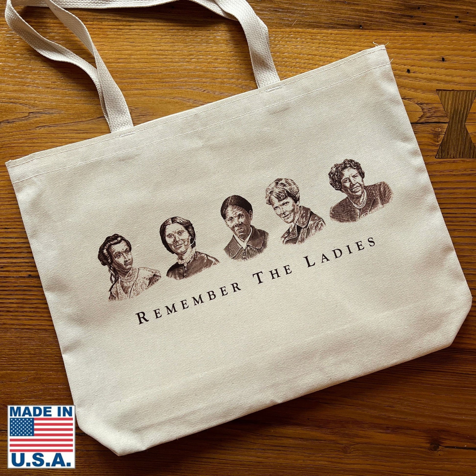 Front of "Remember the Ladies" Tote bag from The History List store