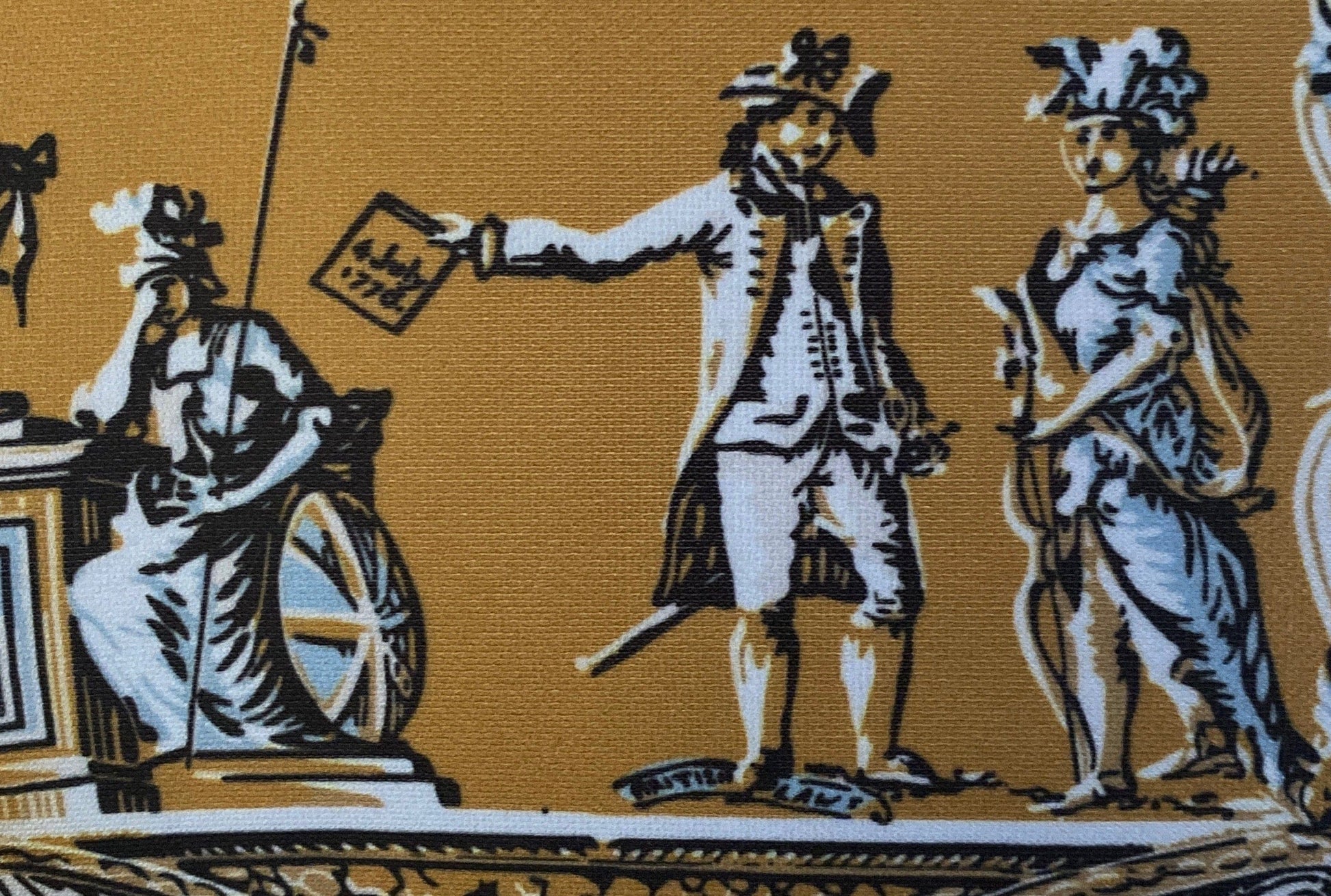 Details from the Revolutionary pillow with historical image celebrating July 4, 1776 from The History List store